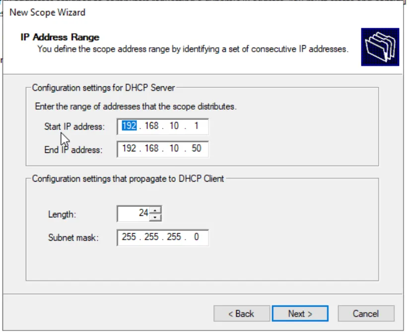 Step 7 - IP Address Range