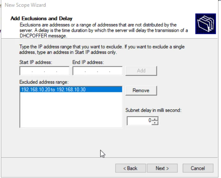 Step 8 - Add Exclusions
