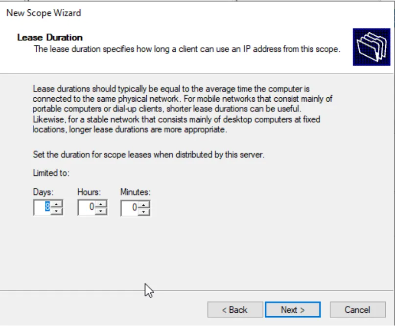 Step 9 - Lease Duration