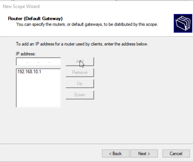 Step 10 - Router Option