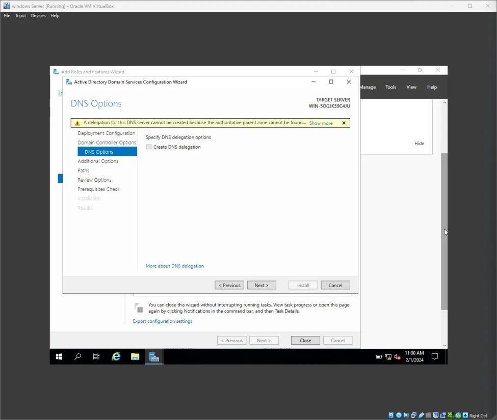 Step 13 - DNS Options