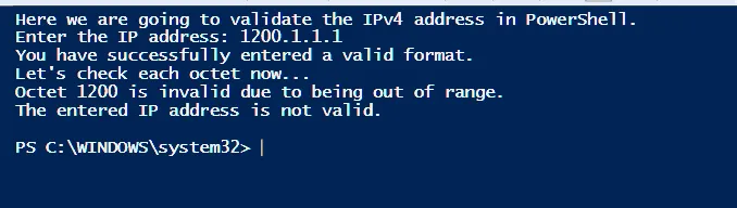 Test Case 3 - Out of Range
